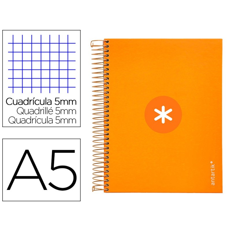 Cuaderno espiral a5 micro antartik tapa forrada120h 90 gr cuadro 5mm 5 bandas6 taladros color mostaza Cuaderno espiral a5 micro antartik tapa forrada120h 90 gr cuadro 5mm 5 bandas6 taladros color mostaza