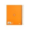 Cuaderno espiral a5 micro antartik tapa forrada120h 90 gr cuadro 5mm 5 bandas6 taladros color mostaza