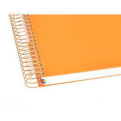 Cuaderno espiral a5 micro antartik tapa forrada120h 90 gr cuadro 5mm 5 bandas6 taladros color mostaza