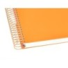 Cuaderno espiral a5 micro antartik tapa forrada120h 90 gr cuadro 5mm 5 bandas6 taladros color mostaza