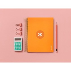 Cuaderno espiral a5 micro antartik tapa forrada120h 90 gr cuadro 5mm 5 bandas6 taladros color mostaza