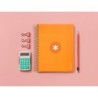 Cuaderno espiral a5 micro antartik tapa forrada120h 90 gr cuadro 5mm 5 bandas6 taladros color mostaza