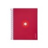 Cuaderno espiral a5 micro antartik tapa forrada120h 90 gr cuadro 5mm 5 bandas6 taladros color frambuesa