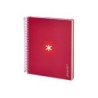 Cuaderno espiral a5 micro antartik tapa forrada120h 90 gr cuadro 5mm 5 bandas6 taladros color frambuesa