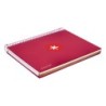 Cuaderno espiral a5 micro antartik tapa forrada120h 90 gr cuadro 5mm 5 bandas6 taladros color frambuesa