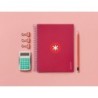 Cuaderno espiral a5 micro antartik tapa forrada120h 90 gr cuadro 5mm 5 bandas6 taladros color frambuesa