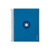 Cuaderno espiral a5 micro antartik tapa forrada120h 90 gr cuadro 5mm 5 bandas6 taladros color azul oscuro