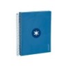Cuaderno espiral a5 micro antartik tapa forrada120h 90 gr cuadro 5mm 5 bandas6 taladros color azul oscuro