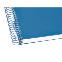 Cuaderno espiral a5 micro antartik tapa forrada120h 90 gr cuadro 5mm 5 bandas6 taladros color azul oscuro