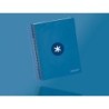 Cuaderno espiral a5 micro antartik tapa forrada120h 90 gr cuadro 5mm 5 bandas6 taladros color azul oscuro