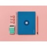 Cuaderno espiral a5 micro antartik tapa forrada120h 90 gr cuadro 5mm 5 bandas6 taladros color azul oscuro