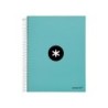 Cuaderno espiral a4 micro antartik tapa forrada 120h 90 gr liso 5 bandas 4 taladros color menta