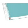 Cuaderno espiral a4 micro antartik tapa forrada 120h 90 gr liso 5 bandas 4 taladros color menta