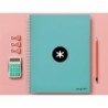 Cuaderno espiral a4 micro antartik tapa forrada 120h 90 gr liso 5 bandas 4 taladros color menta