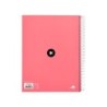 Cuaderno espiral a4 micro antartik tapa forrada 120h 90 gr liso 5 bandas 4 taladros color coral