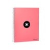 Cuaderno espiral a4 micro antartik tapa forrada 120h 90 gr liso 5 bandas 4 taladros color coral
