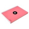 Cuaderno espiral a4 micro antartik tapa forrada 120h 90 gr liso 5 bandas 4 taladros color coral