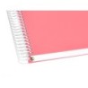 Cuaderno espiral a4 micro antartik tapa forrada 120h 90 gr liso 5 bandas 4 taladros color coral