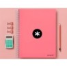 Cuaderno espiral a4 micro antartik tapa forrada 120h 90 gr liso 5 bandas 4 taladros color coral