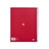 Cuaderno espiral a4 micro antartik tapa forrada 120h 90 gr horizontal 5 bandas 4 taladros color frambuesa