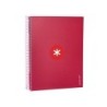 Cuaderno espiral a4 micro antartik tapa forrada 120h 90 gr horizontal 5 bandas 4 taladros color frambuesa