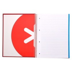 Cuaderno espiral a4 micro antartik tapa forrada 120h 90 gr horizontal 5 bandas 4 taladros color frambuesa