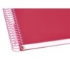 Cuaderno espiral a4 micro antartik tapa forrada 120h 90 gr horizontal 5 bandas 4 taladros color frambuesa