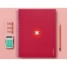 Cuaderno espiral a4 micro antartik tapa forrada 120h 90 gr horizontal 5 bandas 4 taladros color frambuesa