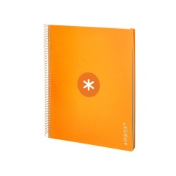Cuaderno espiral a4 micro antartik tapa forrada 120h 90 gr horizontal 5 bandas 4 taladros color mostaza