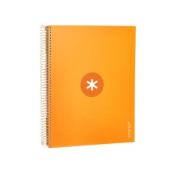 Cuaderno espiral a4 micro antartik tapa forrada 120h 90 gr horizontal 5 bandas 4 taladros color mostaza