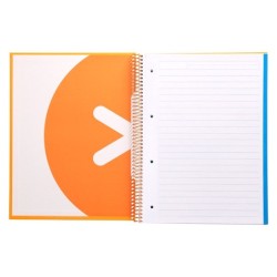 Cuaderno espiral a4 micro antartik tapa forrada 120h 90 gr horizontal 5 bandas 4 taladros color mostaza
