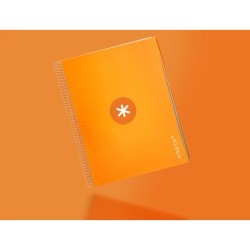 Cuaderno espiral a4 micro antartik tapa forrada 120h 90 gr horizontal 5 bandas 4 taladros color mostaza