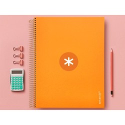 Cuaderno espiral a4 micro antartik tapa forrada 120h 90 gr horizontal 5 bandas 4 taladros color mostaza