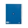 Cuaderno espiral a4 micro antartik tapa forrada 120h 90 gr horizontal 5 bandas 4 taladros color azul oscuro