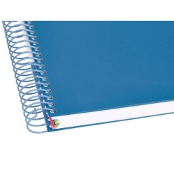 Cuaderno espiral a4 micro antartik tapa forrada 120h 90 gr horizontal 5 bandas 4 taladros color azul oscuro