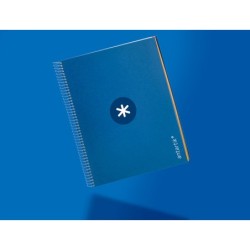 Cuaderno espiral a4 micro antartik tapa forrada 120h 90 gr horizontal 5 bandas 4 taladros color azul oscuro