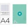 Recambio a4 antartik 80 hojas 90g/m2 cuadro 5 mm 4 taladros 1 banda marco color menta