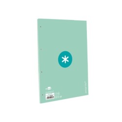 Recambio a4 antartik 80 hojas 90g/m2 cuadro 5 mm 4 taladros 1 banda marco color menta