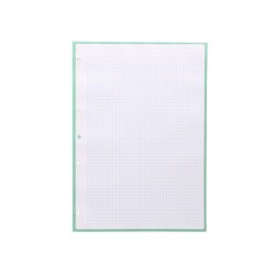 Recambio a4 antartik 80 hojas 90g/m2 cuadro 5 mm 4 taladros 1 banda marco color menta