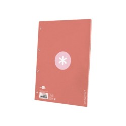 Recambio a4 antartik 80 hojas 90g/m2 cuadro 5 mm 4 taladros 1 banda marco color rosa
