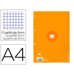 Recambio a4 antartik 80 hojas 90g/m2 cuadro 5 mm 4 taladros 1 banda marco color mostaza