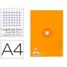 Recambio a4 antartik 80 hojas 90g/m2 cuadro 5 mm 4 taladros 1 banda marco color mostaza