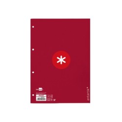 Recambio a4 antartik 80 hojas 90g/m2 cuadro 5 mm 4 taladros 1 banda marco color frambuesa