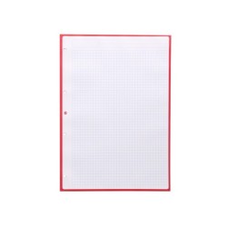 Recambio a4 antartik 80 hojas 90g/m2 cuadro 5 mm 4 taladros 1 banda marco color frambuesa
