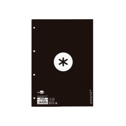 Recambio a4 antartik 80 hojas 90g/m2 cuadro 5 mm 4 taladros 1 banda marco color negro