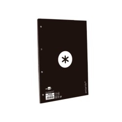 Recambio a4 antartik 80 hojas 90g/m2 cuadro 5 mm 4 taladros 1 banda marco color negro