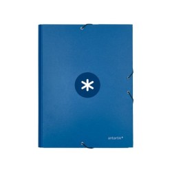 Carpeta antartik gomas a4 3 solapas carton forrado azul oscuro