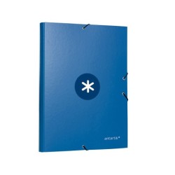 Carpeta antartik gomas a4 3 solapas carton forrado azul oscuro