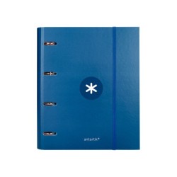 Carpeta con recambio antartik a4 cuadro 5mm forrada 4 anillas 40mm redondas con solapa color azul marino
