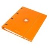 Carpeta con recambio antartik a4 cuadro 5mm forrada 4 anillas 25mm redondas color mostaza